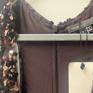 vince brown sequin dress